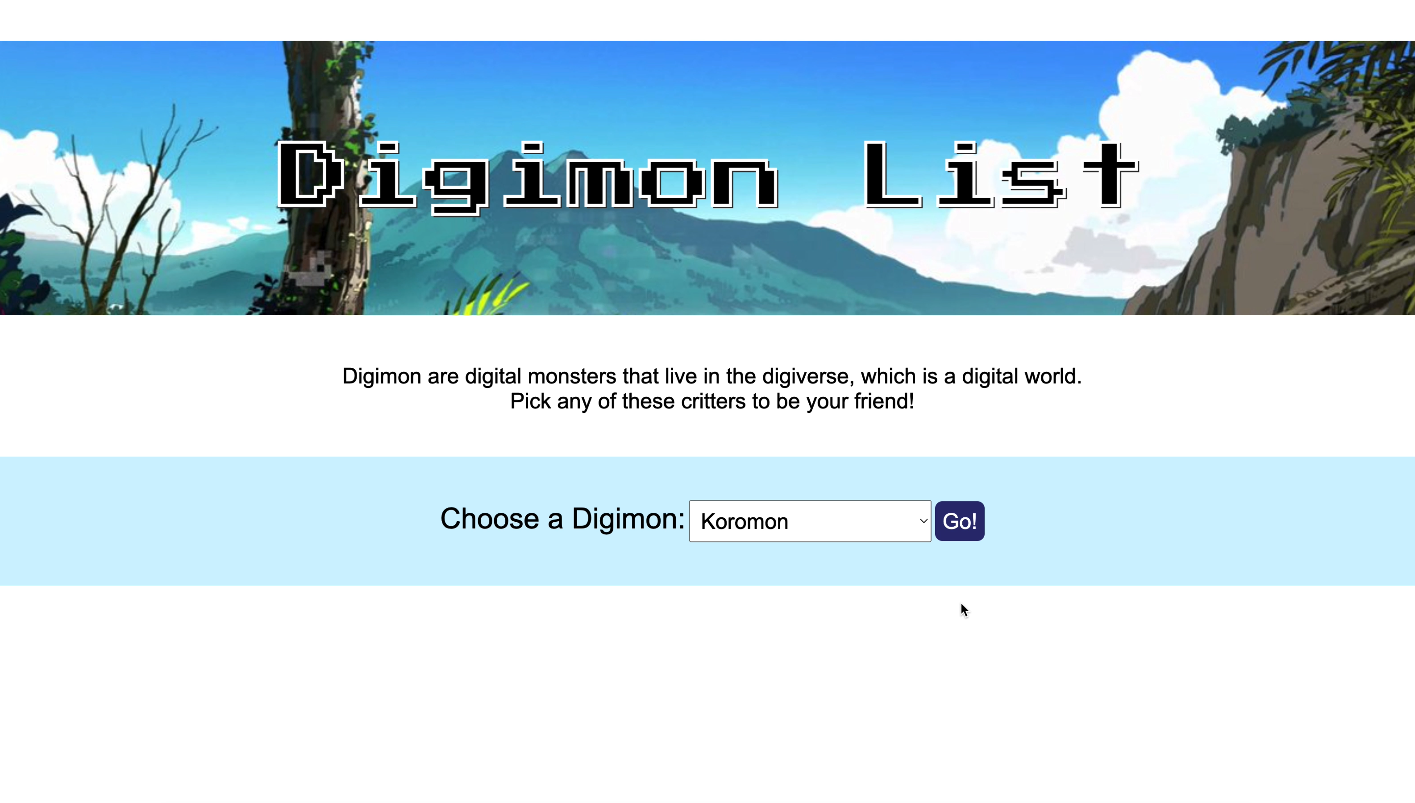 Digimon API Website